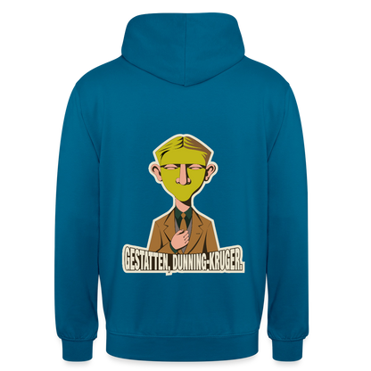 "Gestatten, Dunning-Kruger. Neue-Sachlichkeit-Motiv" Motiv-Hoodie unisex, Farbe Tiefseeblau