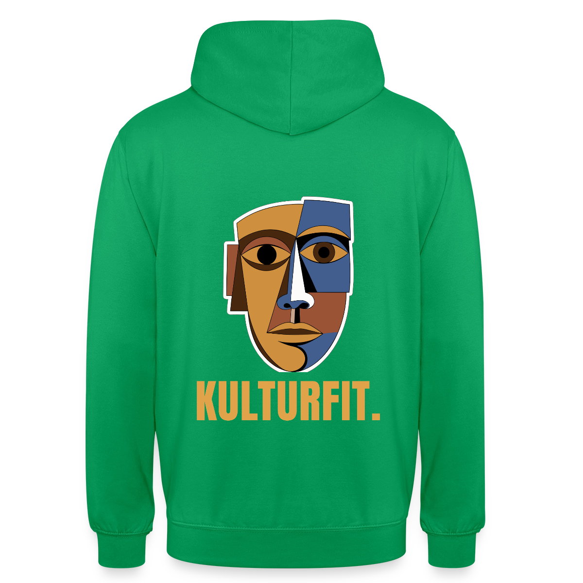 Kulturfit. Kubismus-Motiv Motiv-Hoodie unisex, Farbe Kelly Green