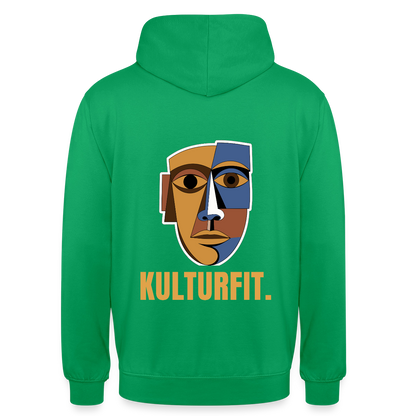 Kulturfit. Kubismus-Motiv Motiv-Hoodie unisex, Farbe Kelly Green