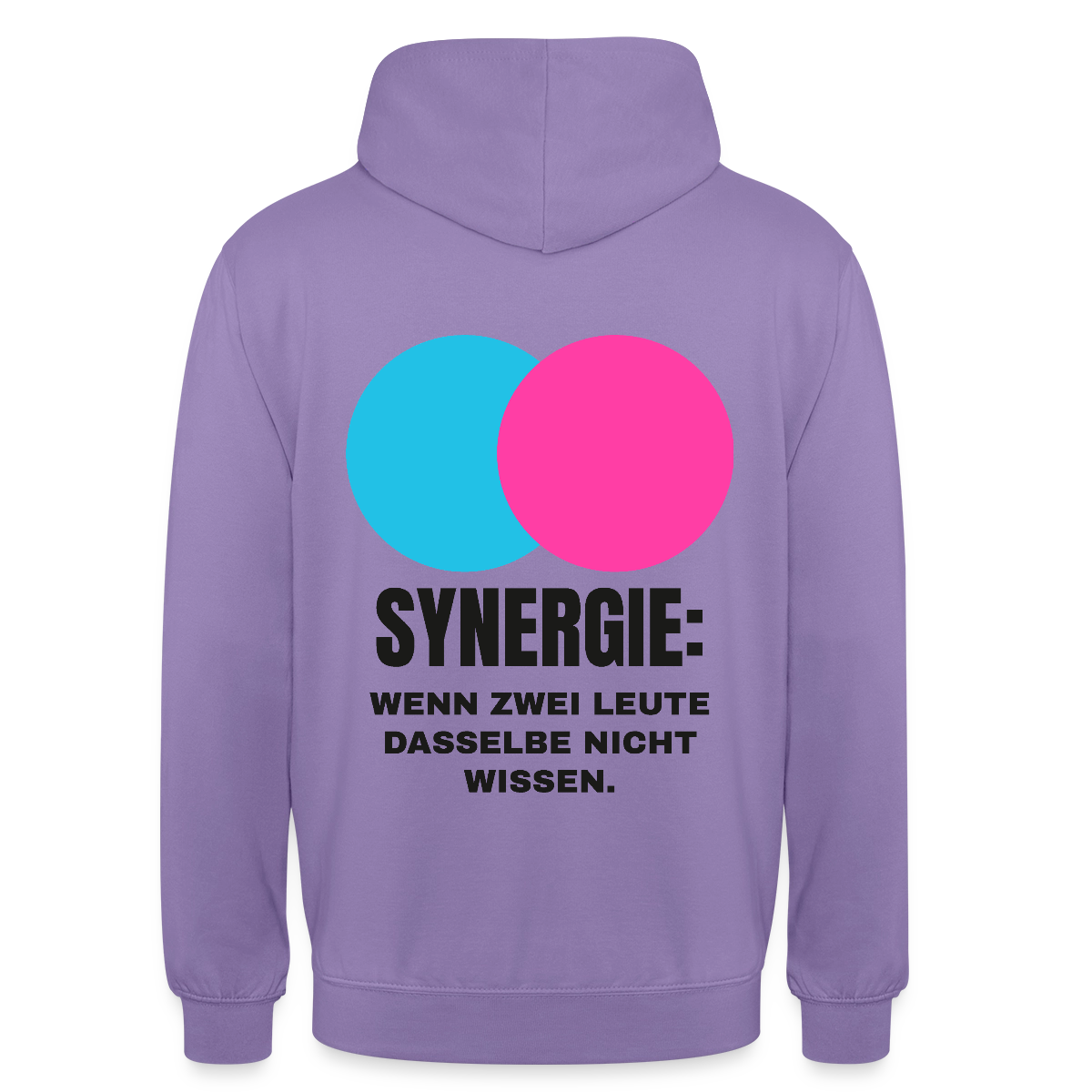 Synergie: Wenn zwei Leute dasselbe nicht wissen. Motiv-Hoodie unisex, Farbe Lavendel