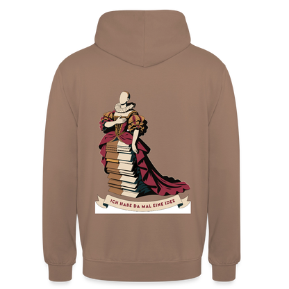 "Ich habe da mal eine Idee. Barock-Motiv" Motiv-Hoodie unisex, Farbe Mokka