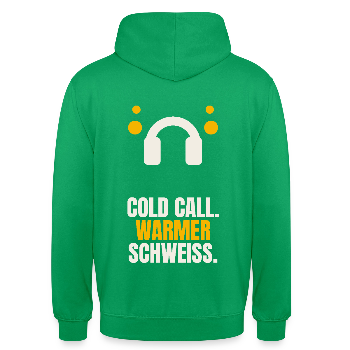 Cold Call. Warmer Schweiß. Motiv-Hoodie unisex, Farbe Kelly Green