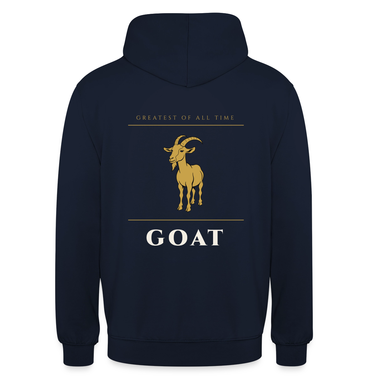 GOAT. Greatest of all time. Motiv-Hoodie unisex, Farbe Navy