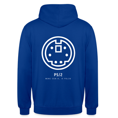 "PS/2, Mini-DIN-6" Motiv-Hoodie unisex, Farbe Royalblau
