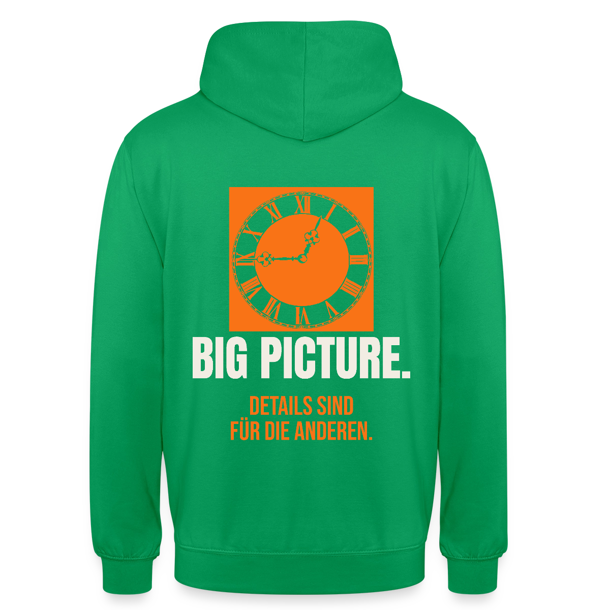 Big Picture. Details sind für die anderen. Motiv-Hoodie unisex, Farbe Kelly Green