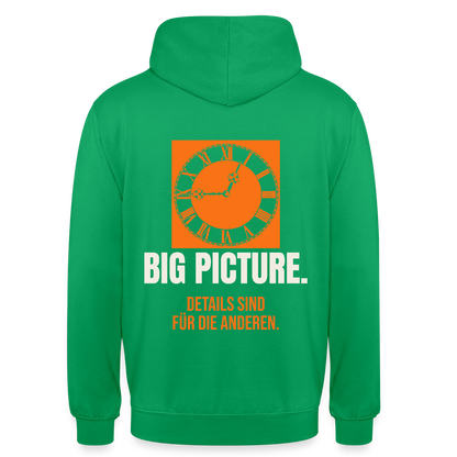 Big Picture. Details sind für die anderen. Motiv-Hoodie unisex, Farbe Kelly Green