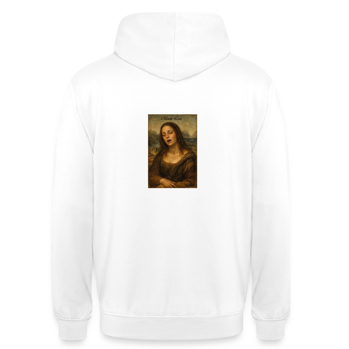 Moan Lisa Motiv-Hoodie unisex, Farbe Weiß
