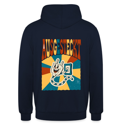 "Ausgesteckt. Midcentury-Motiv" Motiv-Hoodie unisex, Farbe Navy