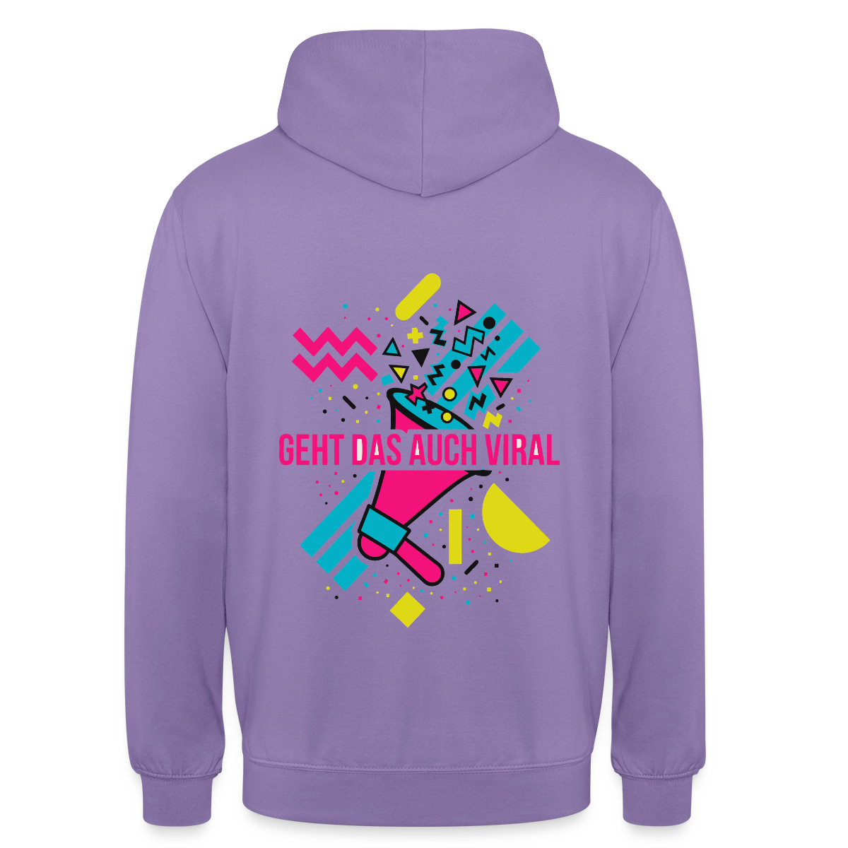 Geht das auch viral? Memphis-Motiv Motiv-Hoodie unisex, Farbe Lavendel