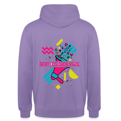 Geht das auch viral? Memphis-Motiv Motiv-Hoodie unisex, Farbe Lavendel