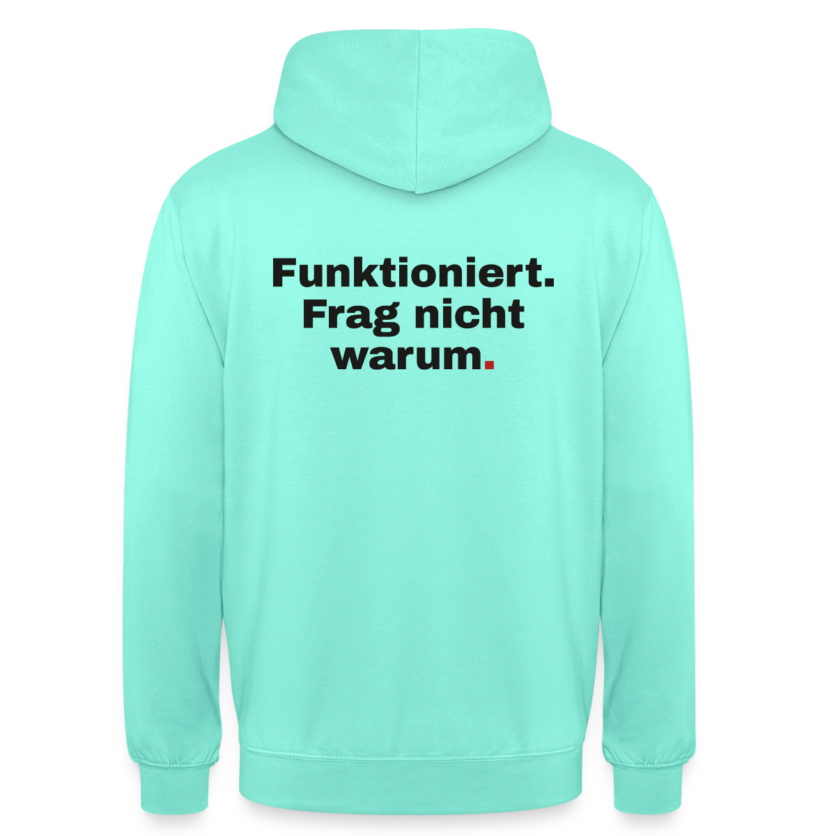 Funktioniert. Frag nicht warum. Motiv-Hoodie unisex, Farbe Mint