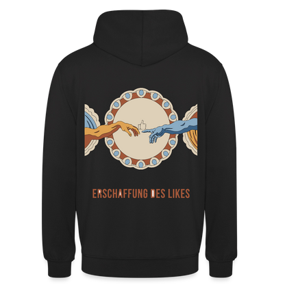 Erschaffung des Likes. Fresko-Motiv Motiv-Hoodie unisex, Farbe Schwarz