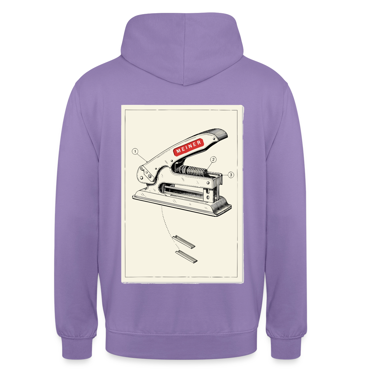 Meiner. Der Tacker kommt mit. Motiv-Hoodie unisex, Farbe Lavendel