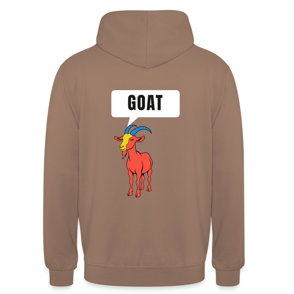 GOAT. Schild-Motiv Motiv-Hoodie unisex, Farbe Mokka
