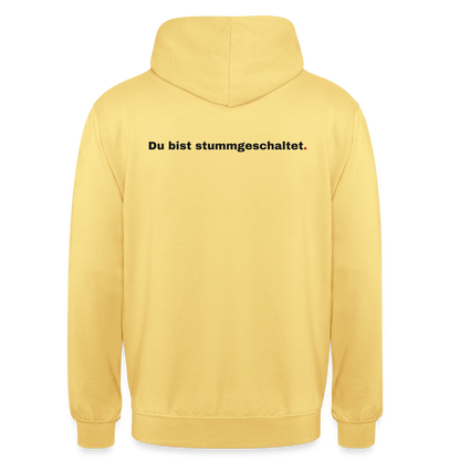 Du bist stummgeschaltet Motiv-Hoodie unisex, Farbe Zitronengelb