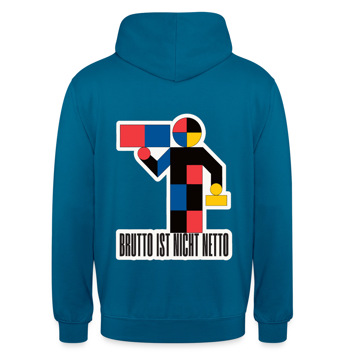 "Brutto ist nicht Netto. Bauhaus-Motiv" Motiv-Hoodie unisex, Farbe Tiefseeblau
