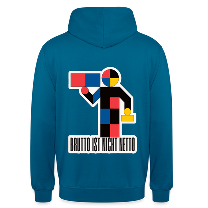 "Brutto ist nicht Netto. Bauhaus-Motiv" Motiv-Hoodie unisex, Farbe Tiefseeblau