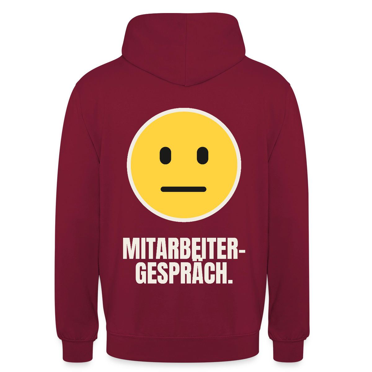 Mitarbeitergespräch. Motiv-Hoodie unisex, Farbe Bordeaux