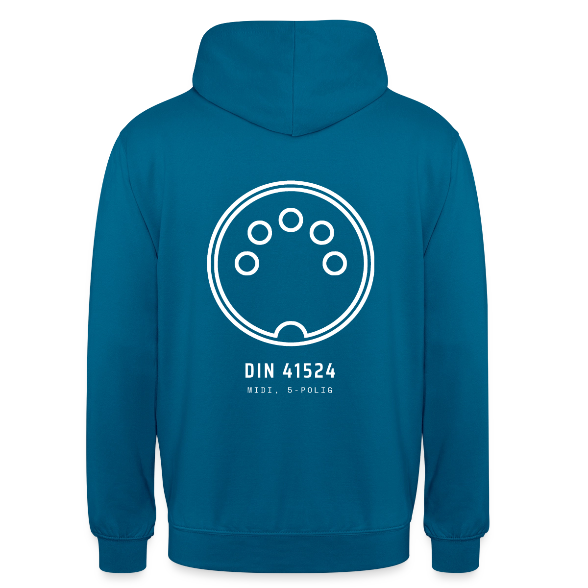 "DIN 41524, MIDI 5-polig" Motiv-Hoodie unisex, Farbe Tiefseeblau