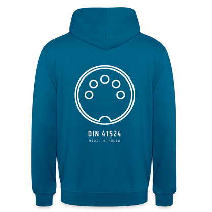 "DIN 41524, MIDI 5-polig" Motiv-Hoodie unisex, Farbe Tiefseeblau