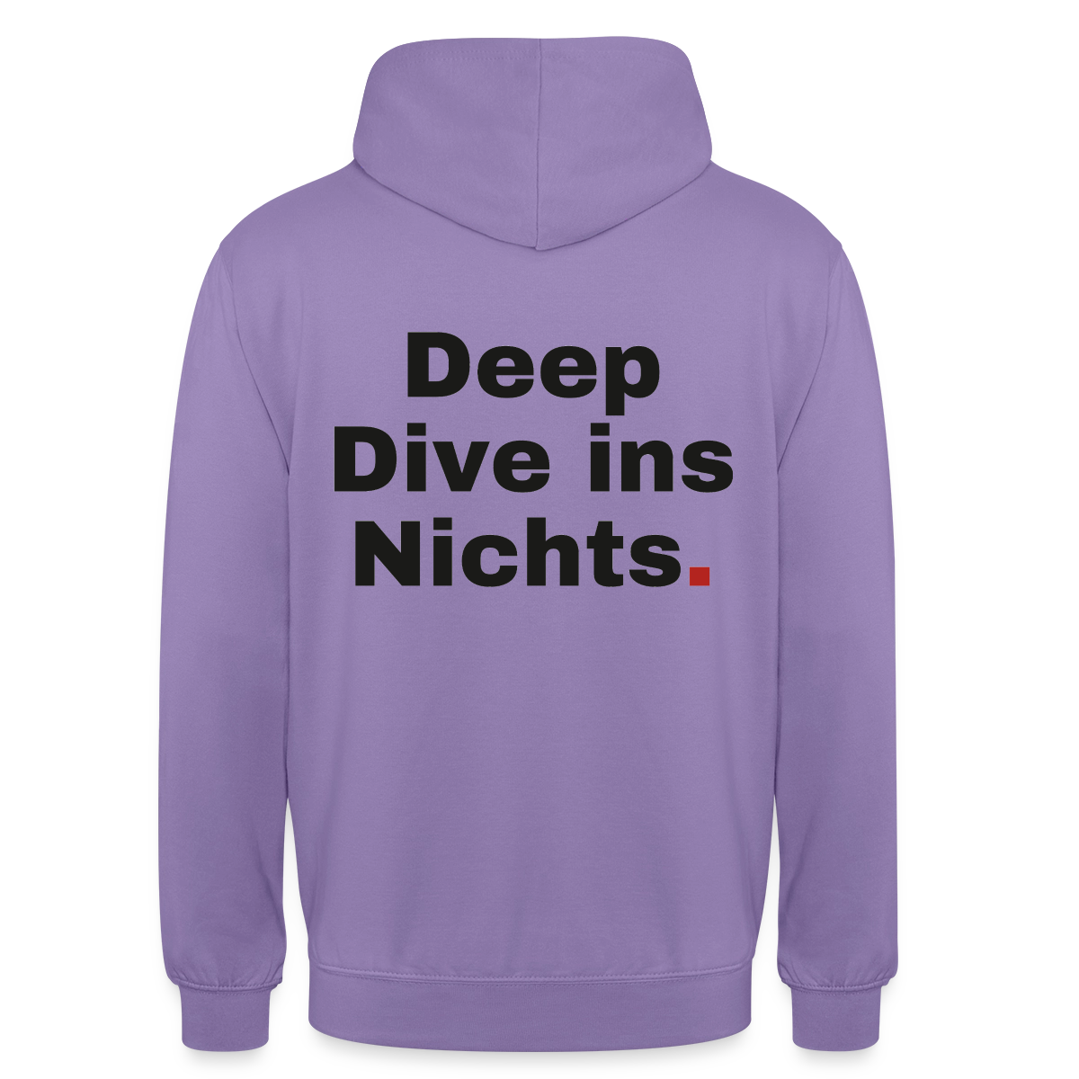 Deep Dive ins Nichts. Motiv-Hoodie unisex, Farbe Lavendel
