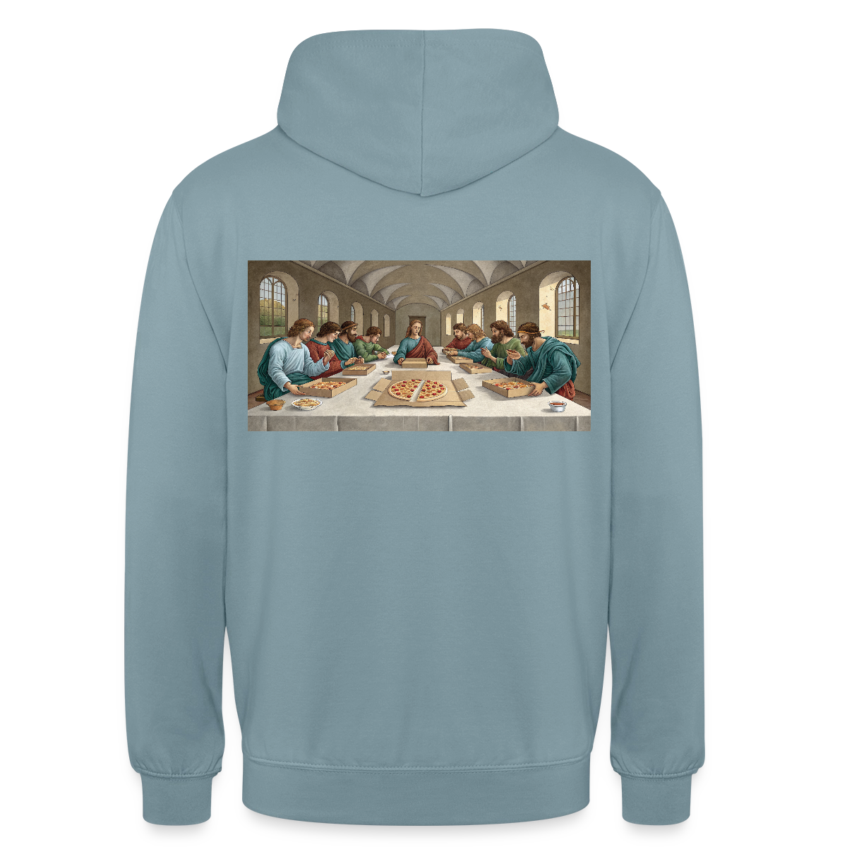 Das Teamevent. Renaissance-Motiv Motiv-Hoodie unisex, Farbe Nebelblau