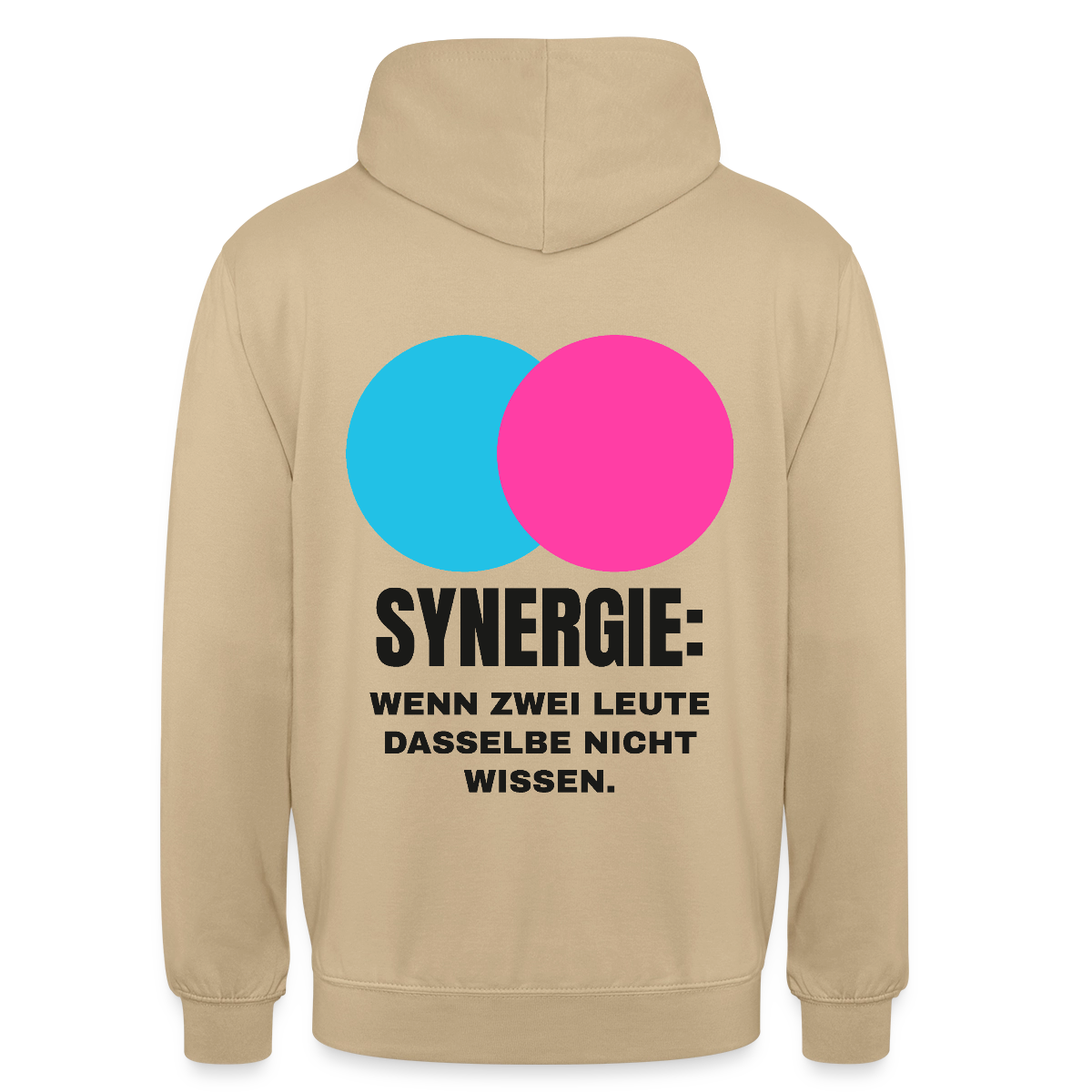 Synergie: Wenn zwei Leute dasselbe nicht wissen. Motiv-Hoodie unisex, Farbe Beige