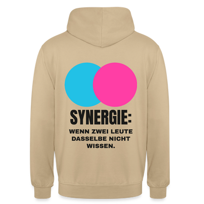 Synergie: Wenn zwei Leute dasselbe nicht wissen. Motiv-Hoodie unisex, Farbe Beige