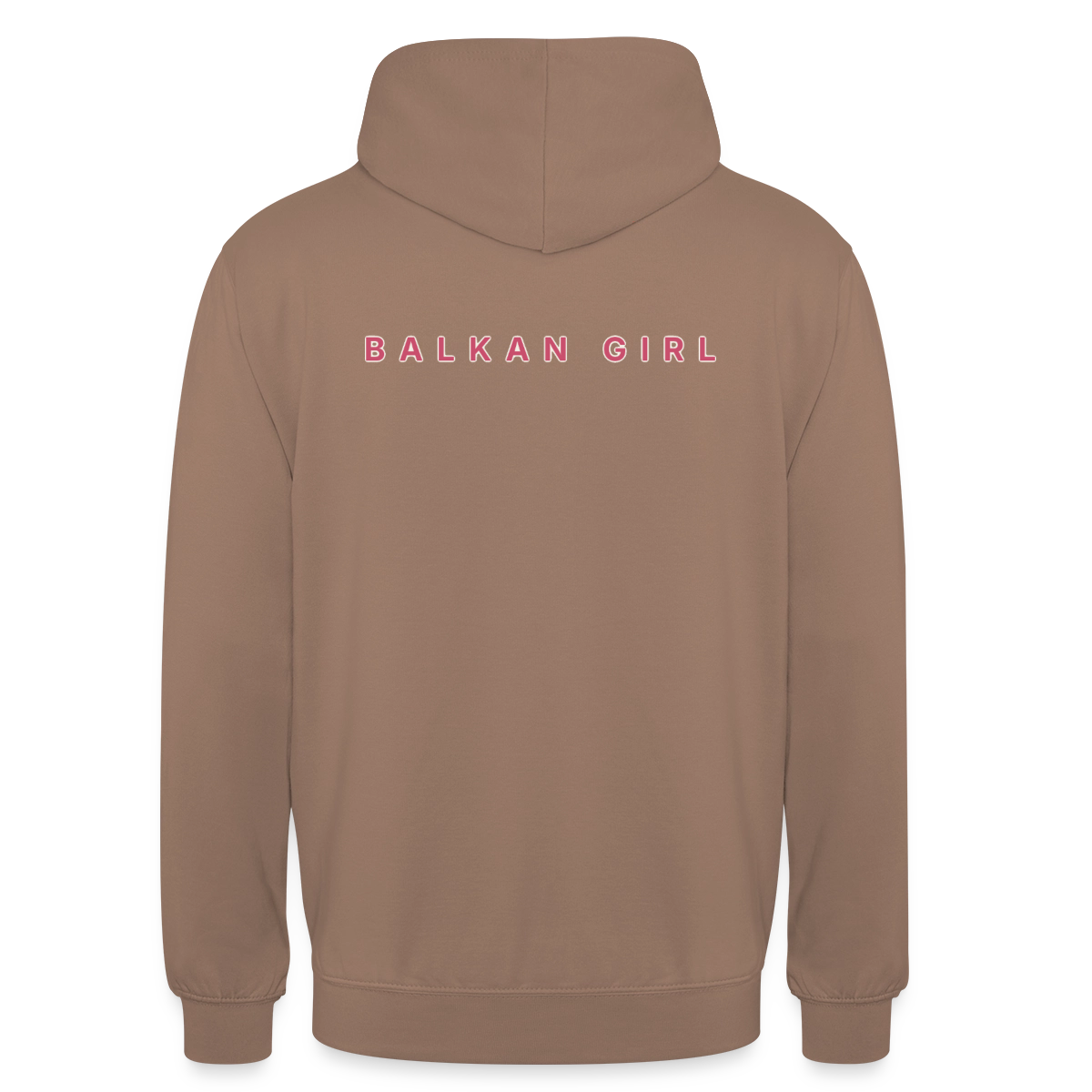Balkan Girl Motiv-Hoodie unisex, Farbe Mokka