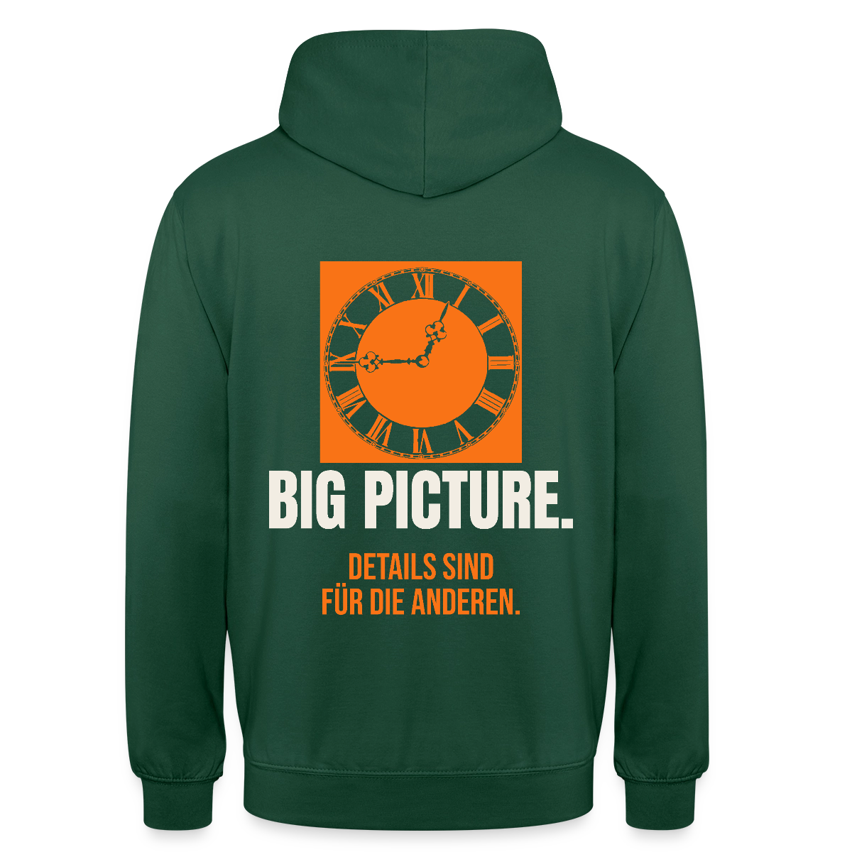 Big Picture. Details sind für die anderen. Motiv-Hoodie unisex, Farbe Flaschengrün