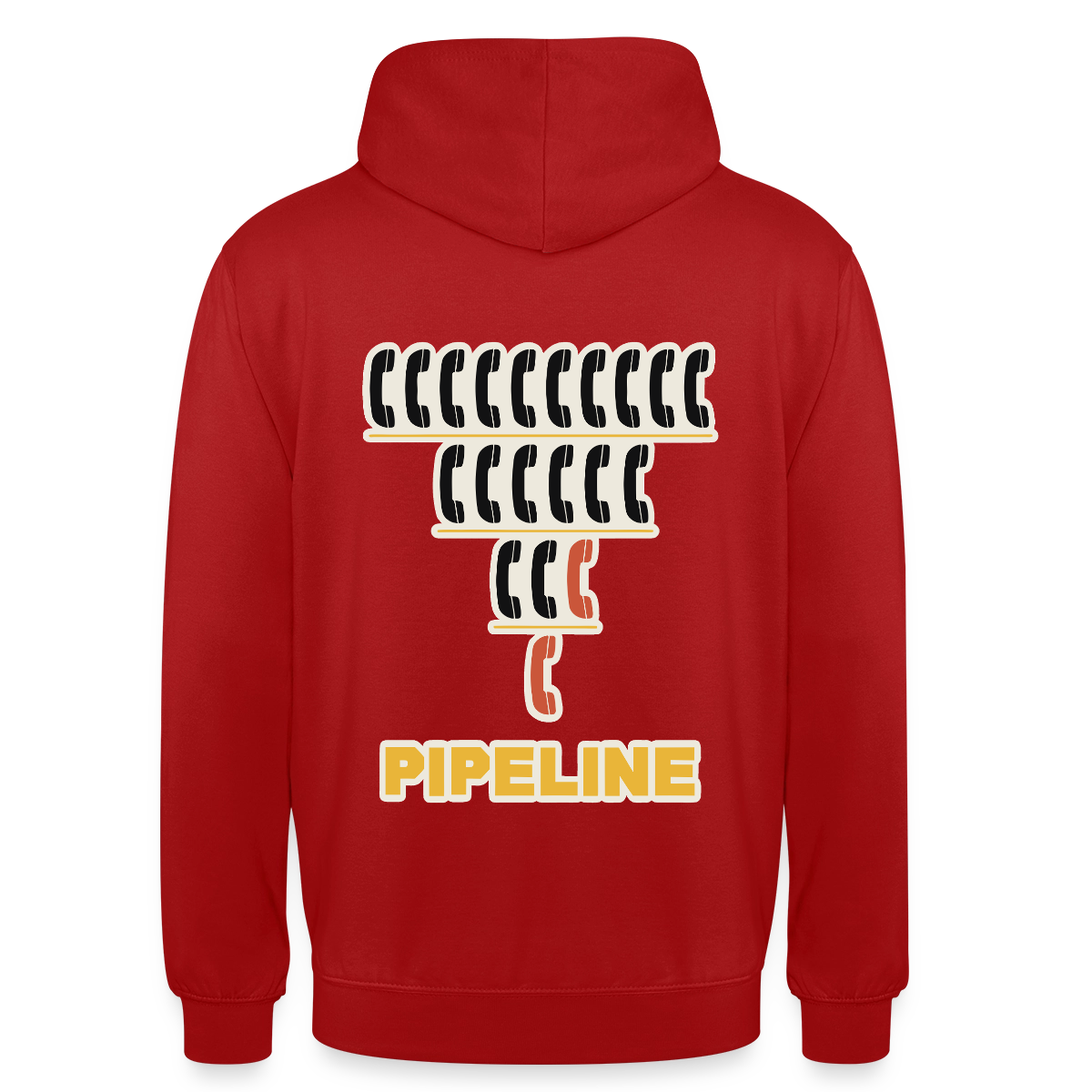 Pipeline. Isotype-Motiv Motiv-Hoodie unisex, Farbe Rot