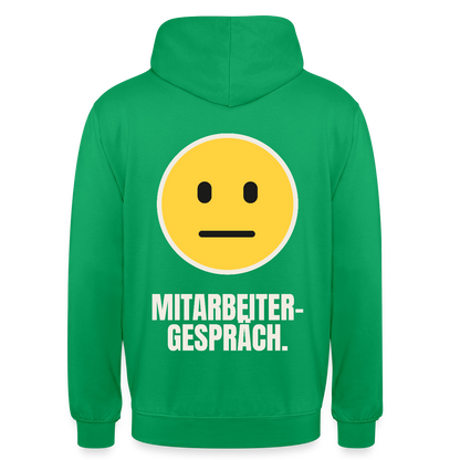 Mitarbeitergespräch. Motiv-Hoodie unisex, Farbe Kelly Green