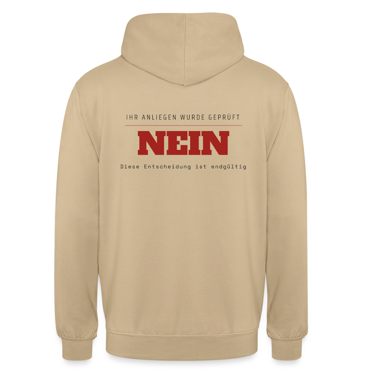 Ihr Anliegen wurde geprüft. Nein. Motiv-Hoodie unisex, Farbe Beige