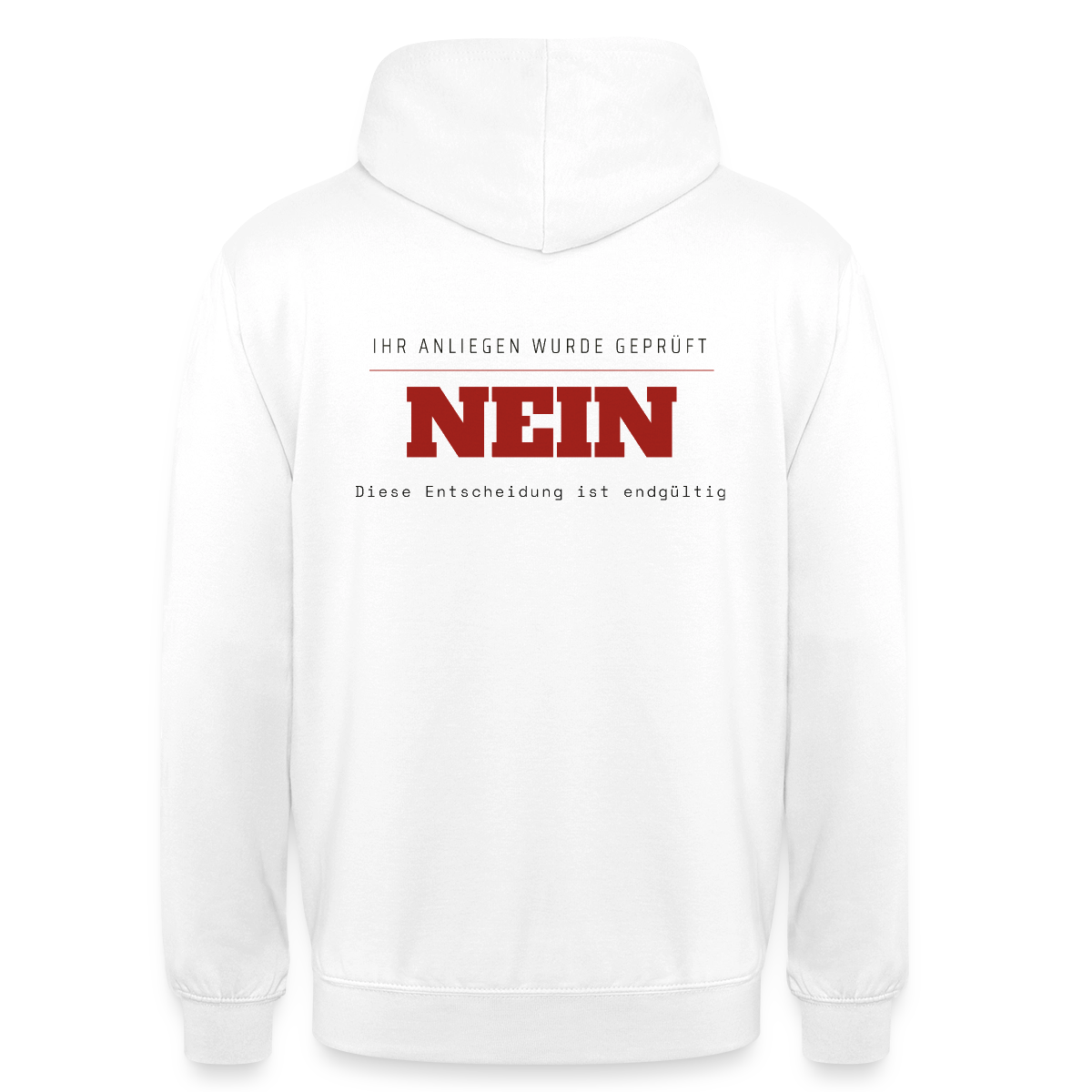 Ihr Anliegen wurde geprüft. Nein. Motiv-Hoodie unisex, Farbe Weiß