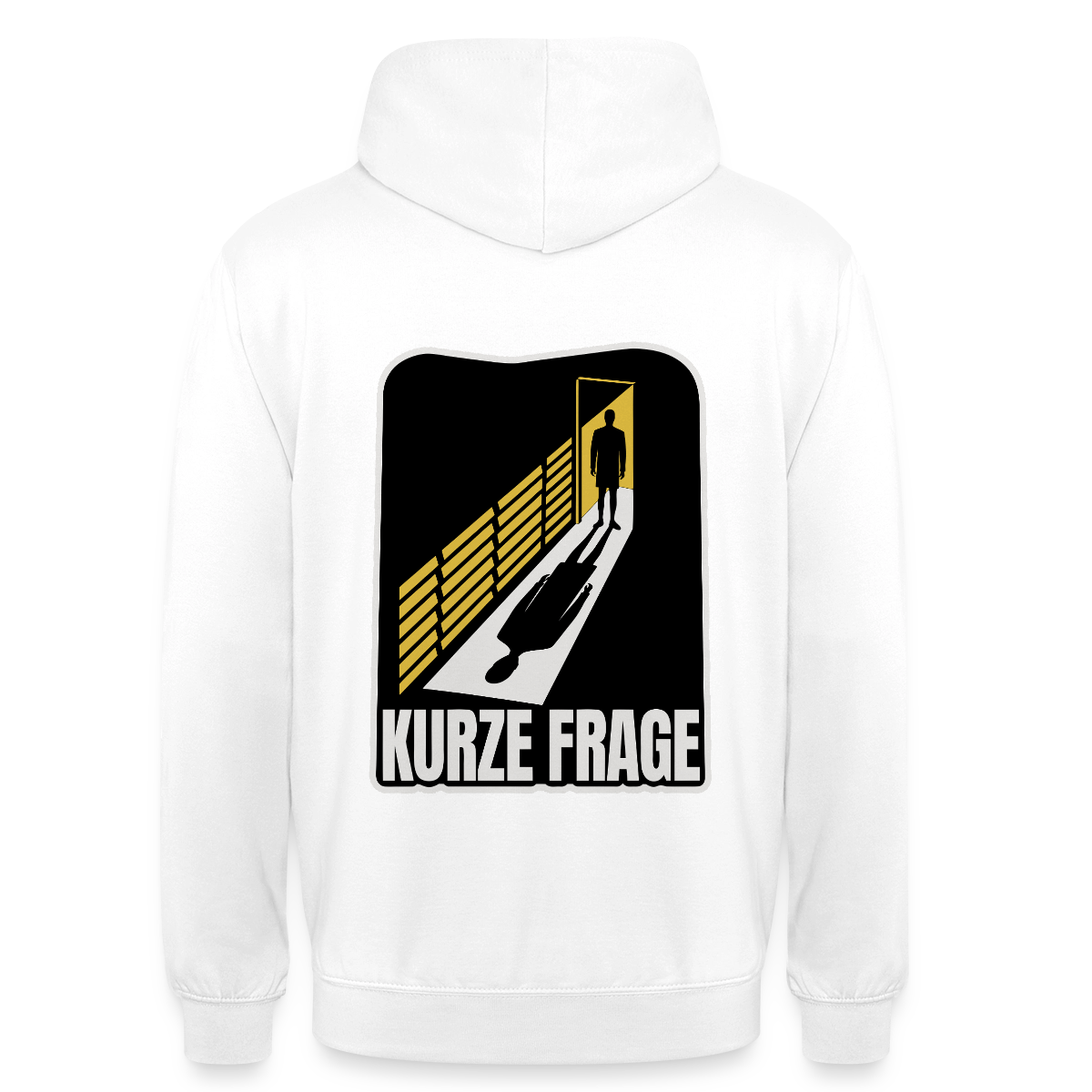 "Kurze Frage. Film-noir-Motiv" Motiv-Hoodie unisex, Farbe Weiß