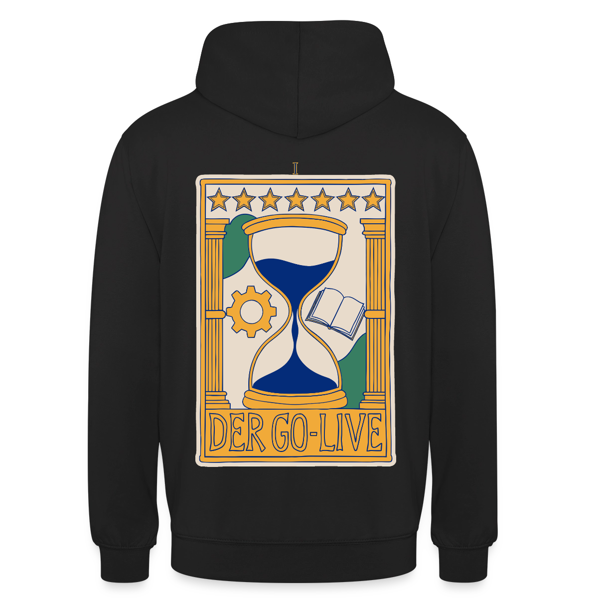 Der Go-Live. Tarot-Motiv Motiv-Hoodie unisex, Farbe Schwarz