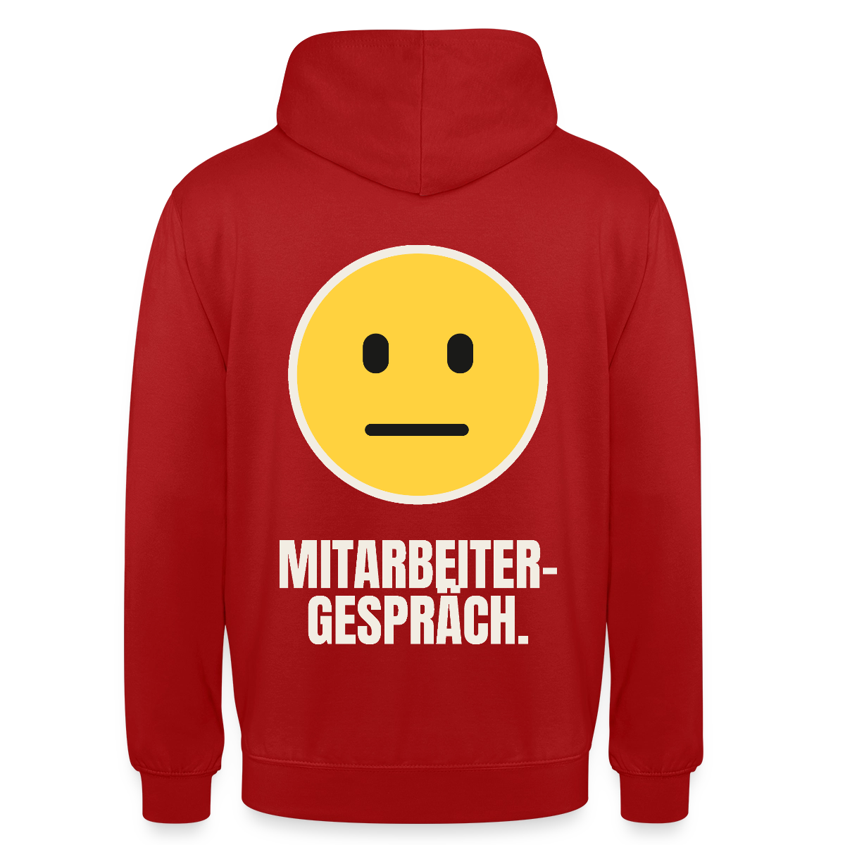 Mitarbeitergespräch. Motiv-Hoodie unisex, Farbe Rot