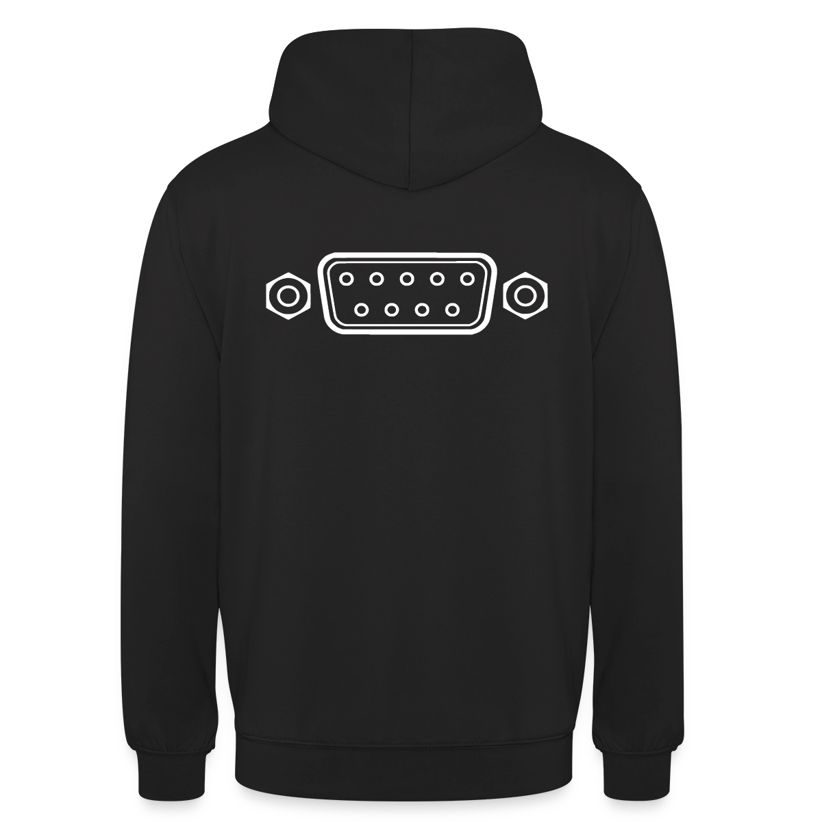 "RS-232" Motiv-Hoodie unisex, Farbe Schwarz