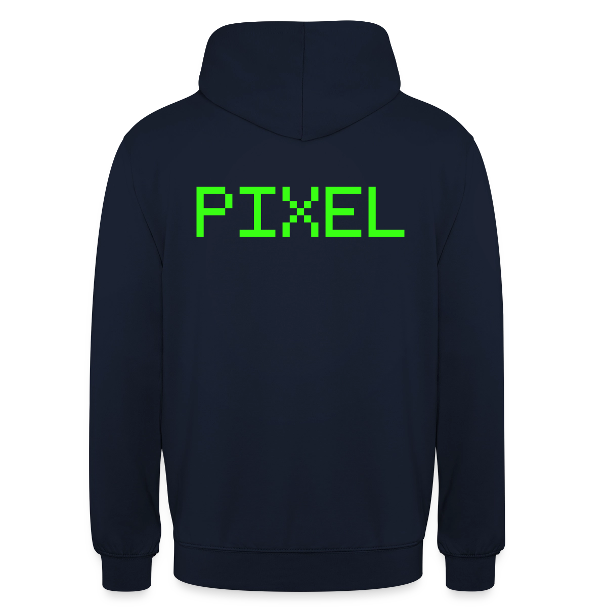 Pixel. Phosphor-Motiv Motiv-Hoodie unisex, Farbe Navy