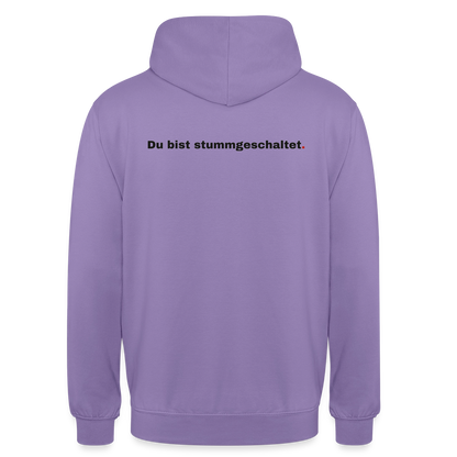 Du bist stummgeschaltet Motiv-Hoodie unisex, Farbe Lavendel