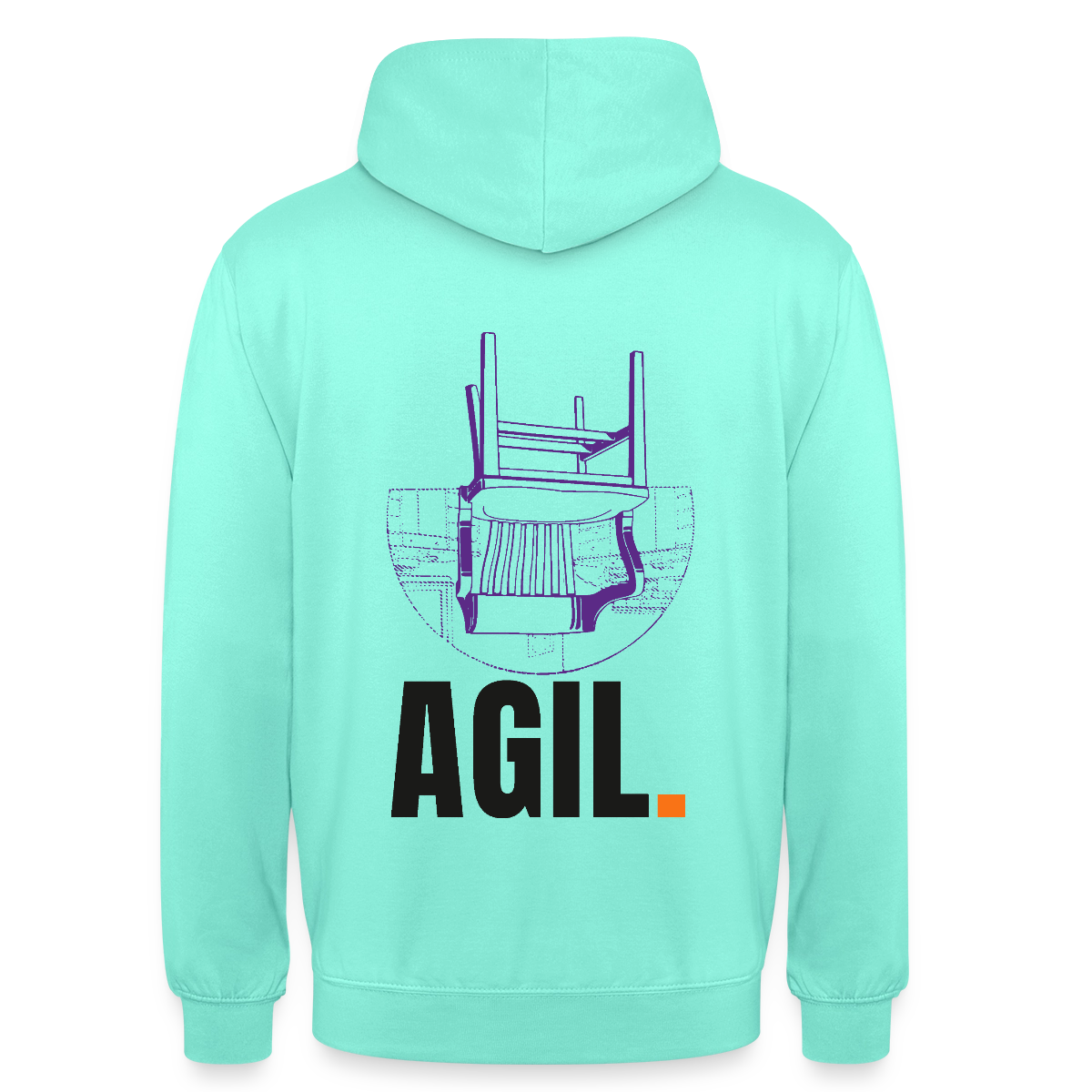 "Agil." Motiv-Hoodie unisex, Farbe Mint