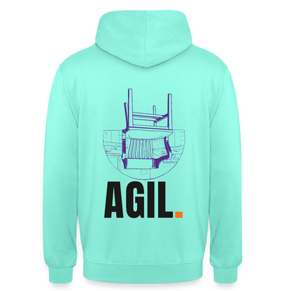 "Agil." Motiv-Hoodie unisex, Farbe Mint