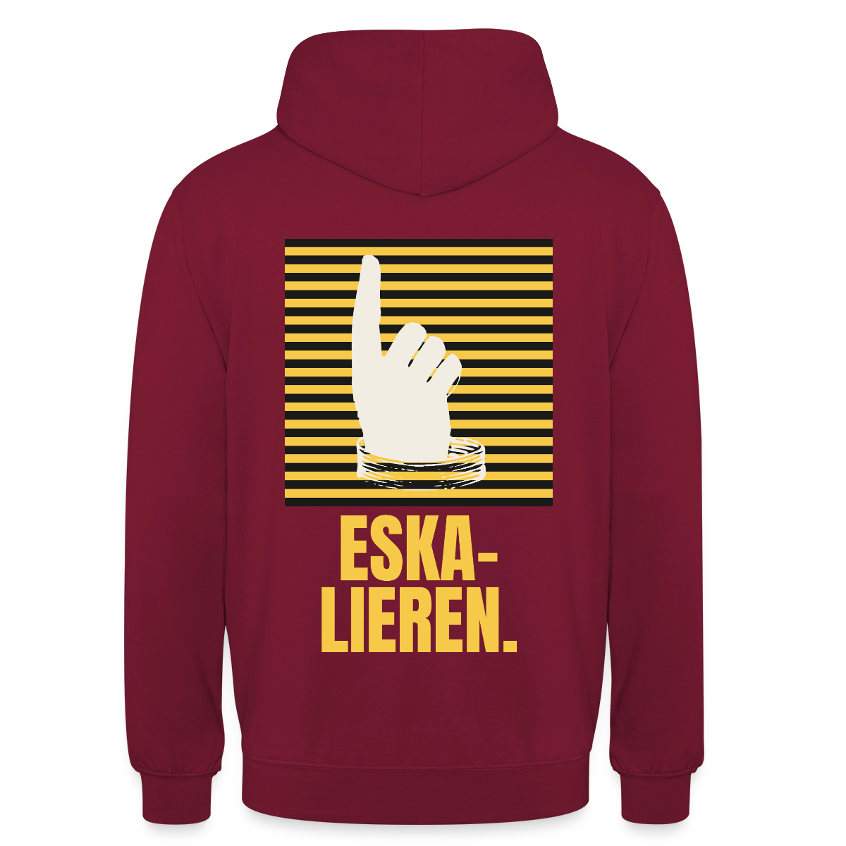 "Eskalieren." Motiv-Hoodie unisex, Farbe Bordeaux