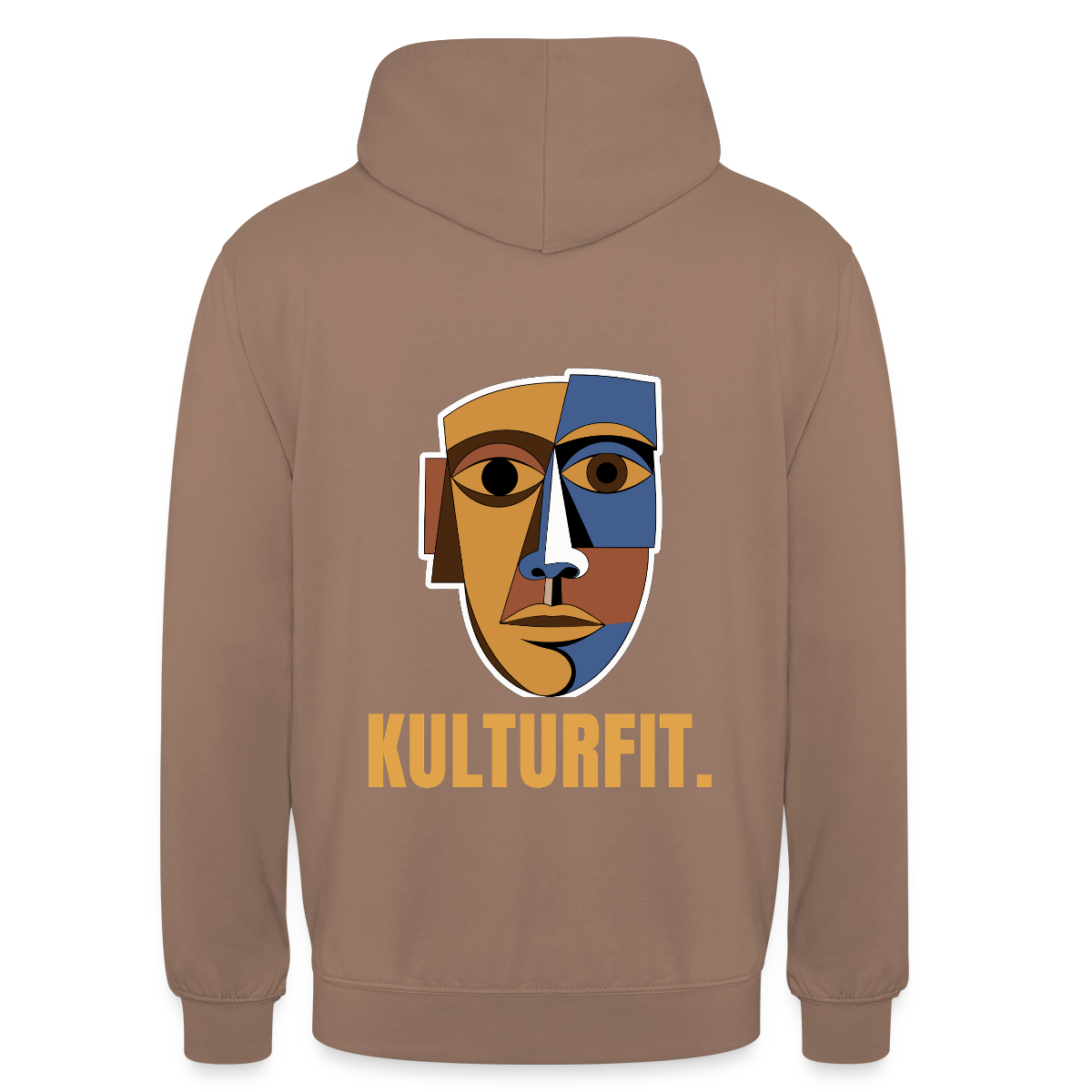 Kulturfit. Kubismus-Motiv Motiv-Hoodie unisex, Farbe Mokka