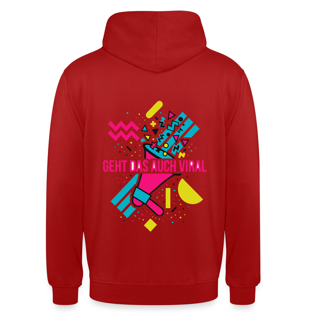 Geht das auch viral? Memphis-Motiv Motiv-Hoodie unisex, Farbe Rot