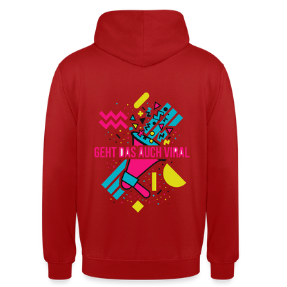 Geht das auch viral? Memphis-Motiv Motiv-Hoodie unisex, Farbe Rot