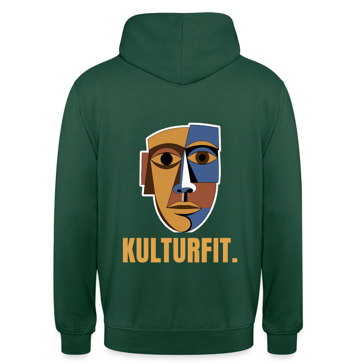 Kulturfit. Kubismus-Motiv Motiv-Hoodie unisex, Farbe Flaschengrün