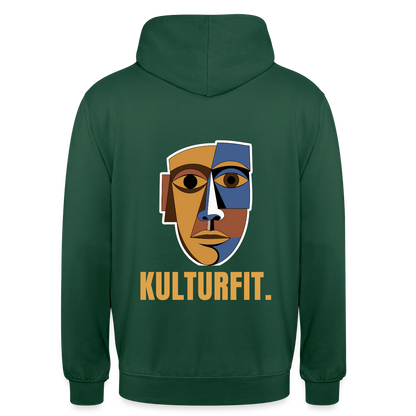 Kulturfit. Kubismus-Motiv Motiv-Hoodie unisex, Farbe Flaschengrün