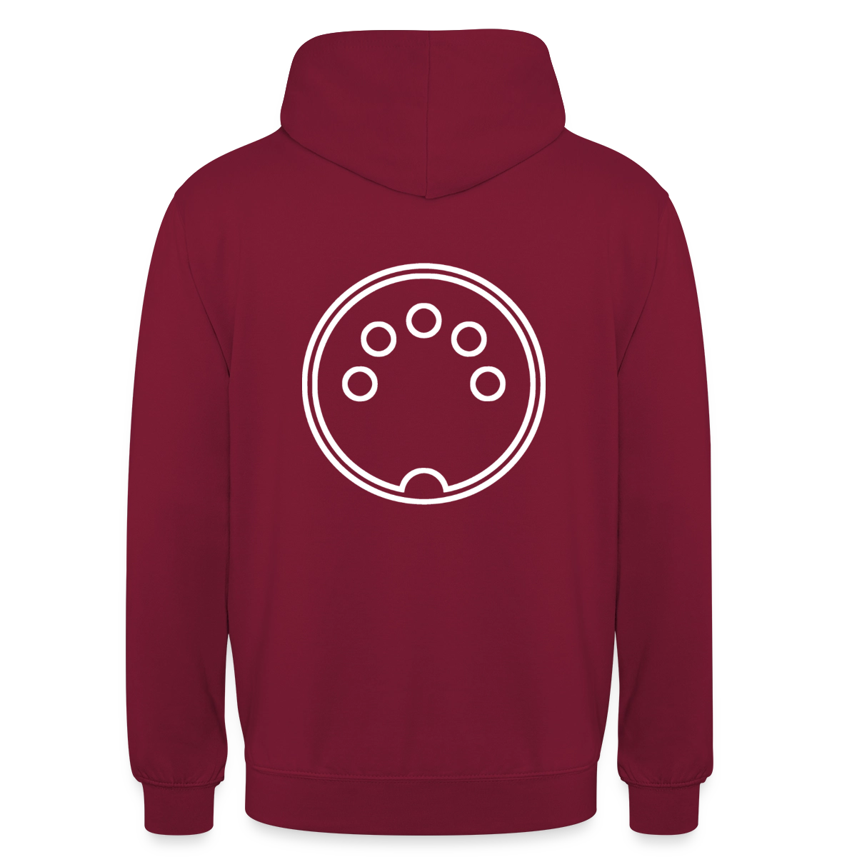 "DIN 41524" Motiv-Hoodie unisex, Farbe Bordeaux
