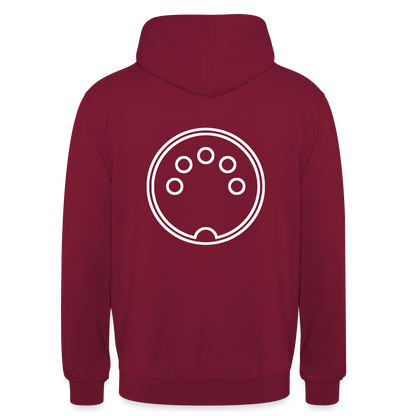 "DIN 41524" Motiv-Hoodie unisex, Farbe Bordeaux